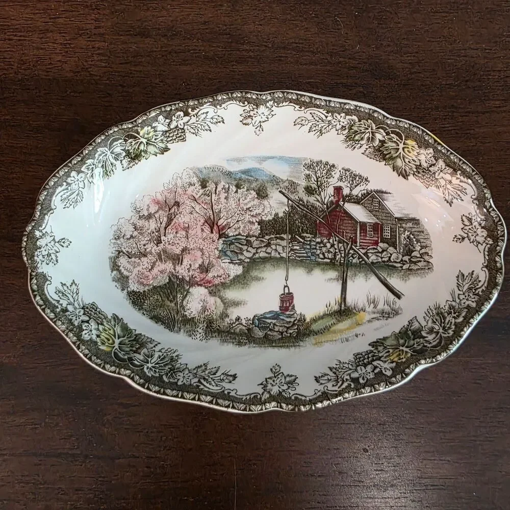 Johnson Brothers Friendly Village The Well Oval Bowl Relish Serving Dish England